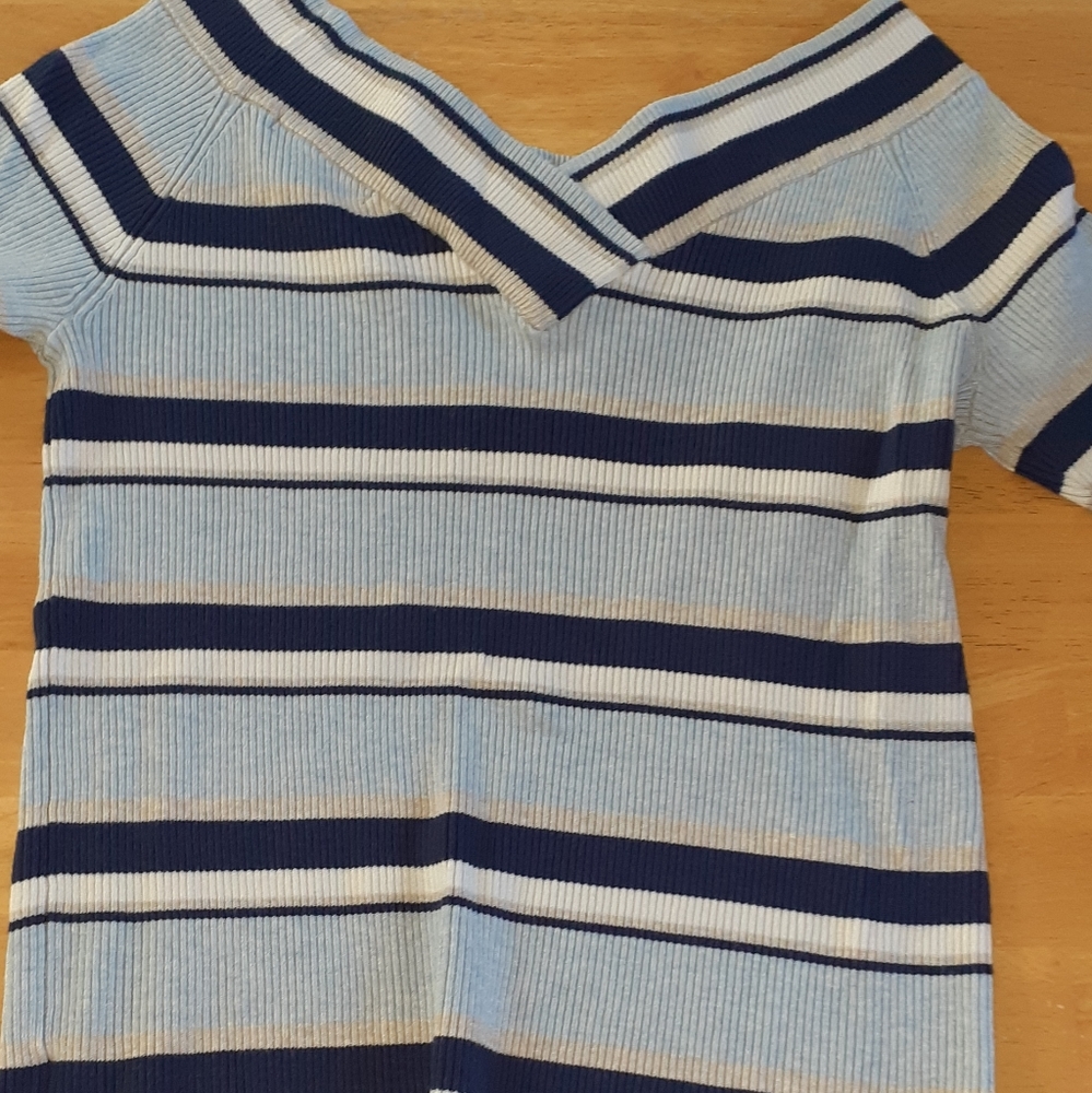 89th & Madison Women PXL Striped Sweater